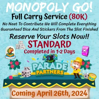 Monopoly GO - Parade Partners Full Carry Service - 1Slot standard - Completed in 1-2 days