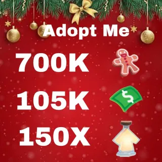 700k Gingerbread And 150+ Potions And 105K Bucks - Adopt Me