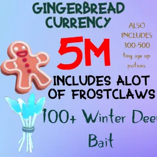 5 MILLION GINGERBREAD ADOPT ME CHRISTMAS EVENT 300-500 TINY AGE-UP POTION 100+ WINTER DEER BAIT FREE FROSTCLAWS