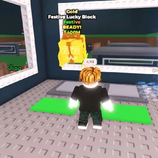 Gold Festive Lucky Block