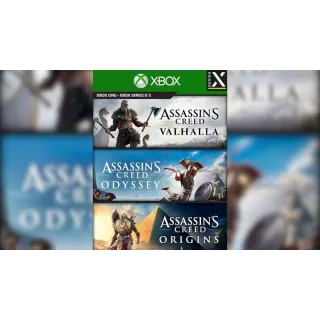 Assassin's Creed Bundle: Valhalla, Odyssey, Origins (Xbox One) Xbox Live Key ARGENTINA