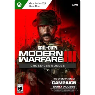 Call of Duty: Modern Warfare III Cross-Gen Bundle US XBOX One / Xbox Series X|S CD Key