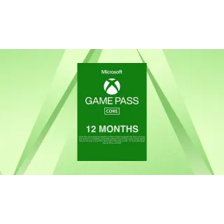 XBOX Game Pass Core 12 Months Subscription Card IN
