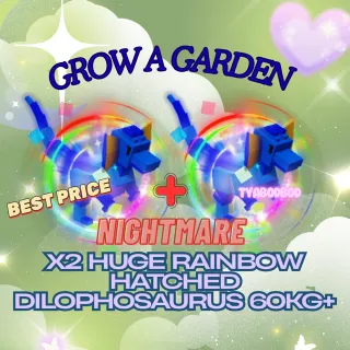  X2 RAINBOW HATCHED DILOPHOSAURUS 60KG+