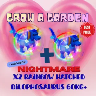 X2 NIGHTMARE HUGE RAINBOW HATCHED DILOPHOSAURUS 60KG+ 
