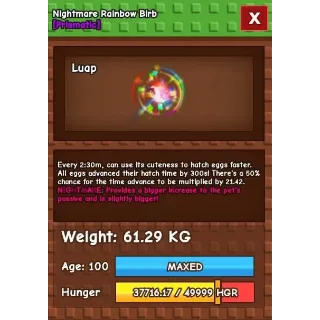 RAINBOW HATCHED BIRB