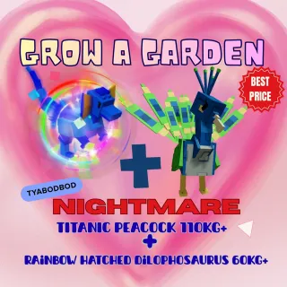 TITANIC NIGHTMARE PEACOCK 110kg+ + RAINBOW HATCHED DILOPHOSAURUS 60kg+