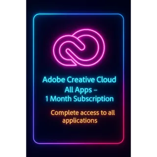 ADOBE CREATIVE CLOUD ALL APPS 1 MONTH