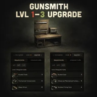 3x BENCH lv2-3 All Materials (Weapon gunsmith + REFINER + Gear)- Real stock + Fast delivery