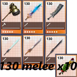 130 melee x 10