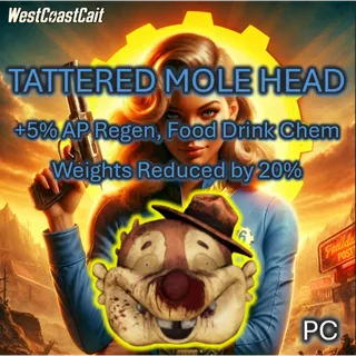 Tattered Mole Head Legendary +5% AP Regen, Thru Hiker