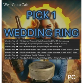 Pick 1 Legendary Wedding Ring