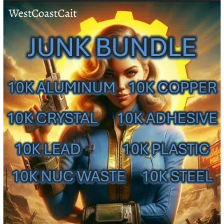 Junk Bundle Aluminum, Copper, Crystal, Adhesive, Lead, Plastic, Nuclear Waste, Steel