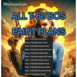  T-60 BOS Power Armor Paint Plans Bundle