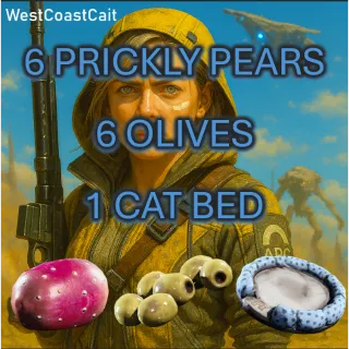 6 Prickly Pears, 6 Olives, 1 Cat Bed