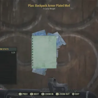 Plan: Backpack Armor Plated Mod