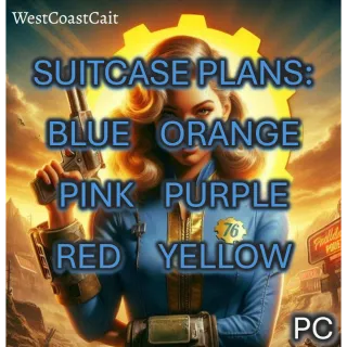 Suitcase Plans: Blue, Orange, Pink, Purple, Red, Yellow