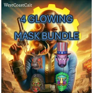 4 Fasnacht Glowing Mask Bundle Jackalope, Abe, Veggie Man, Bigfoot