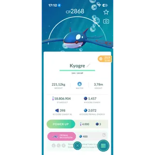 Kyogre Level 50 3 move SURE LUCKY