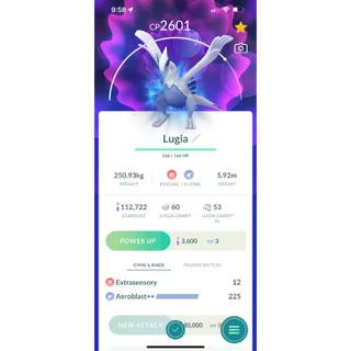 Pokemon GO| APEX Lugia level 40  , 3 move | Trade instantly