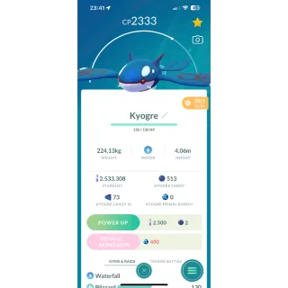 Pokemon GO | Kyogre level 50, 3 moves sure lucky | 24/7 Fast & Safe