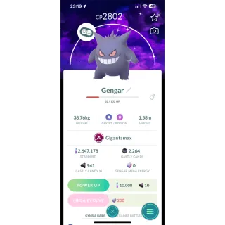 Pokemon GO | Shiny Gigantamax Gengar with Dark Sky Background| 24/7 Fast & Safe