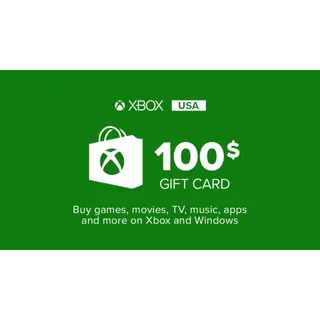 $100.00 USD Xbox Gift Card FAST