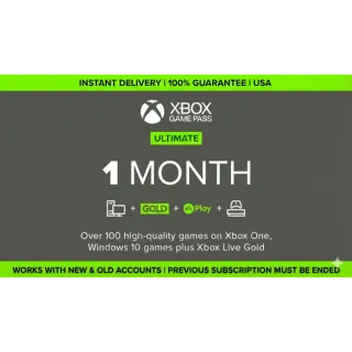 Xbox Game Pass Ultimate 1 Month (OLD and NEW accounts)