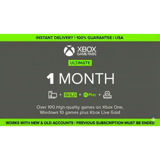 Xbox Game Pass Ultimate 1 Month (OLD and NEW accounts)