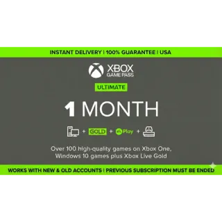 Xbox Game Pass Ultimate 1 Month (OLD and NEW accounts)