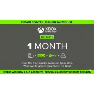 Xbox Game Pass Ultimate 1 Month (OLD and NEW accounts)