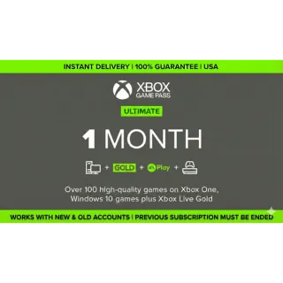 Xbox Game Pass Ultimate 1 Month (OLD and NEW accounts)
