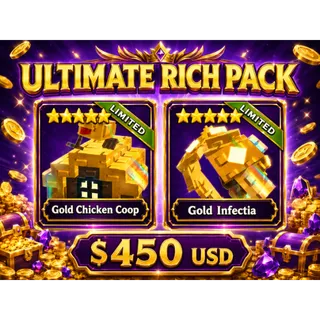 [💎] ULTIMATE RICH PACK 🥇 ( GOLD INFECTIA + GOLD CHICKEN COOP ) 🦠🐔