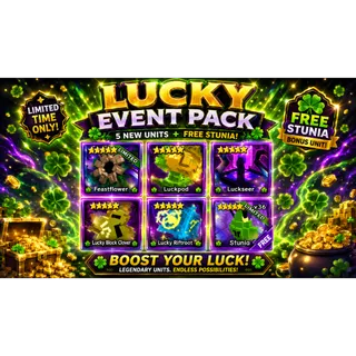 [🍀] [BUNDLE PACK LUCKY] - FEAST FLOWER - LUCKPOD - LUCKSEER - LUCKY BLOCK CLOVER - LUCKY RIFTROOT - FREE STUNIA