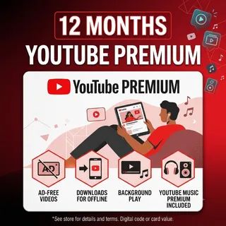 YouTube Premium Individual Plan Subscription 12 Months - Activation Link (Global)