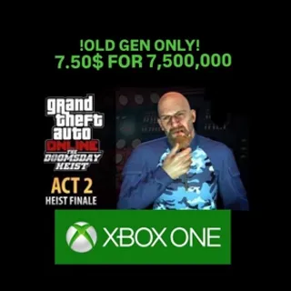 GTA 5 Money 7,500,000/Xbox One/ Old Gen version 