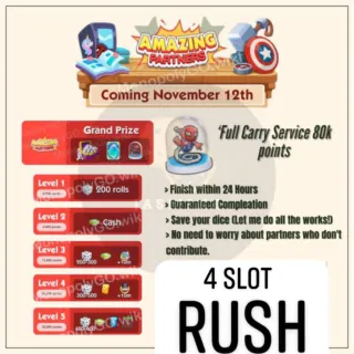 Amazing Partners Ship Event , 4 Slot Full Carry Service 80k Points Guaranteed per Slot RUSH WITHIN 24 HOURS 