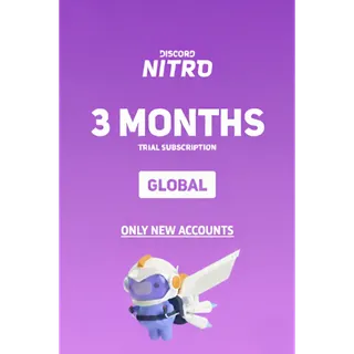 Discord Nitro 3 Months + 2 Boosts (TRIAL)