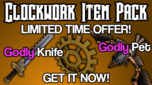 Mm2 Clockwork Set In Game Items Gameflip - murder mystery 2 knife splitter roblox