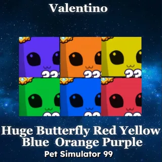 Huge Butterfly Red Yellow Blue Orange Green Purple