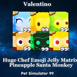 Huge Chef Emoji Jelly Matrix Pineapple Santa Monkey