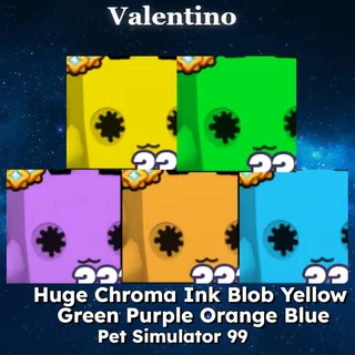 Huge Chroma Ink Blob Yellow Blue Orange Green Purple