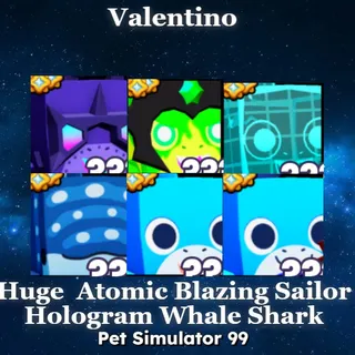 Huge Atomic Blazing Sailor Hologram Whale Shark