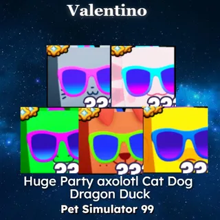 Huge Party Axolotl Cat Dog Dragon Duck