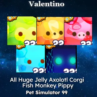 All Huge Jelly Axolotl Corgi Fish Monkey Pippy