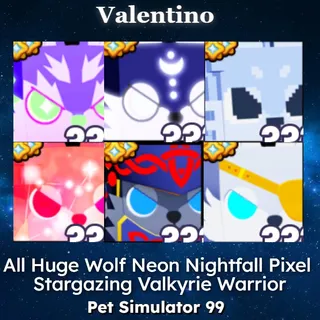 All Huge Wolf Neon Nightfall Pixel Stargazing Valkyrie Warrior