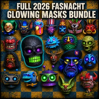 2026 Glowing Fasnacht Mask Set
