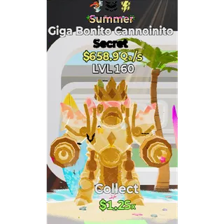 Fortnite Steal the Brainrot Giga Bonito Cannoinito Summer 658.9 Qa/s Lvl 160 3 Traits