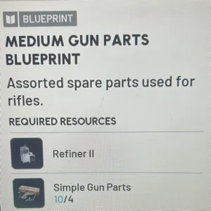Medium gun parts bprint