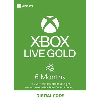 XBOX LIVE GOLD 6 MONTH 